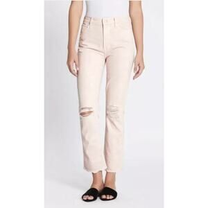 MOTHER Superior Denim Womens Jeans 27 High Waisted Rascal Ankle Distressed  Pink